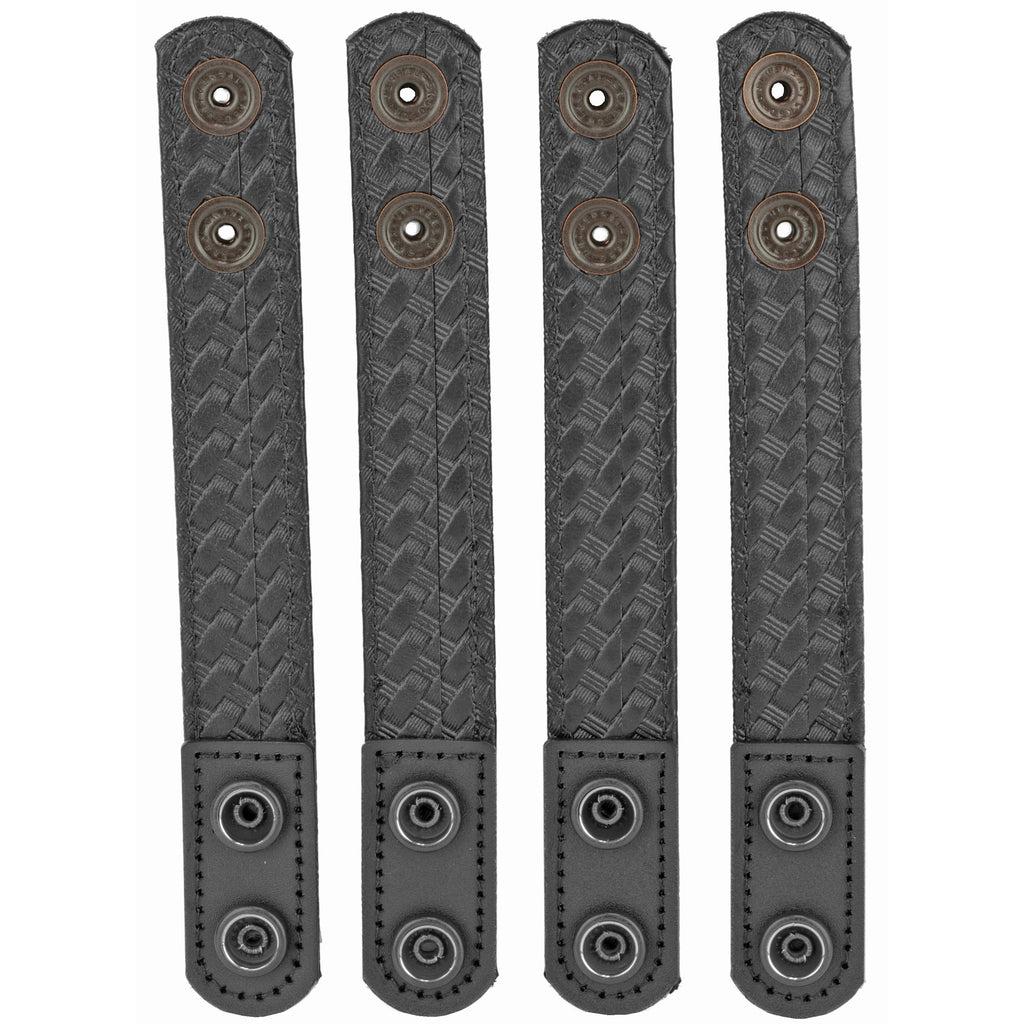 Bianchi AccuMold Elite 7906 Belt Keeper 4-Pack in Black with Hidden Snap Closure