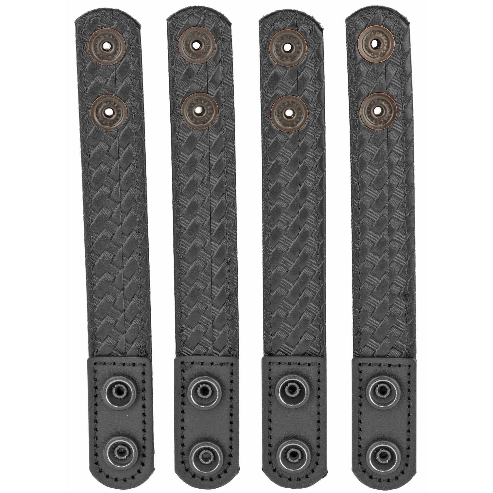 Bianchi AccuMold Elite 7906 Belt Keeper 4-Pack in Black with Hidden Snap Closure