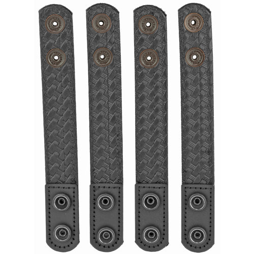 Bianchi AccuMold Elite 7906 Belt Keeper 4-Pack in Black with Hidden Snap Closure
