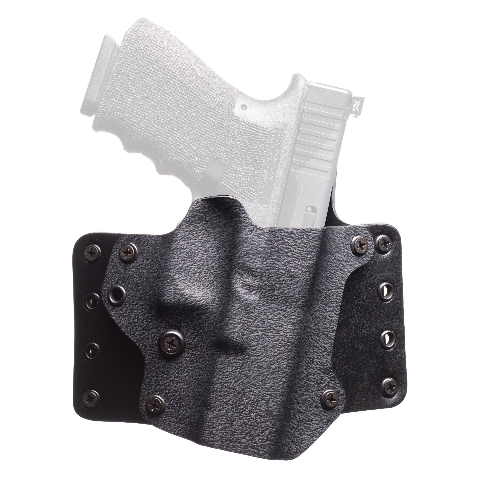 BlackPoint Tactical Leather Wing OWB Holster for Glock 17, Right Hand, Black