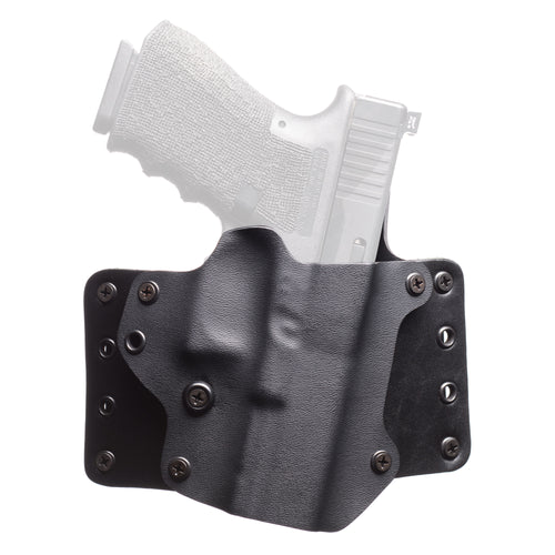 BlackPoint Tactical Leather Wing OWB Holster for Glock 17, Right Hand, Black
