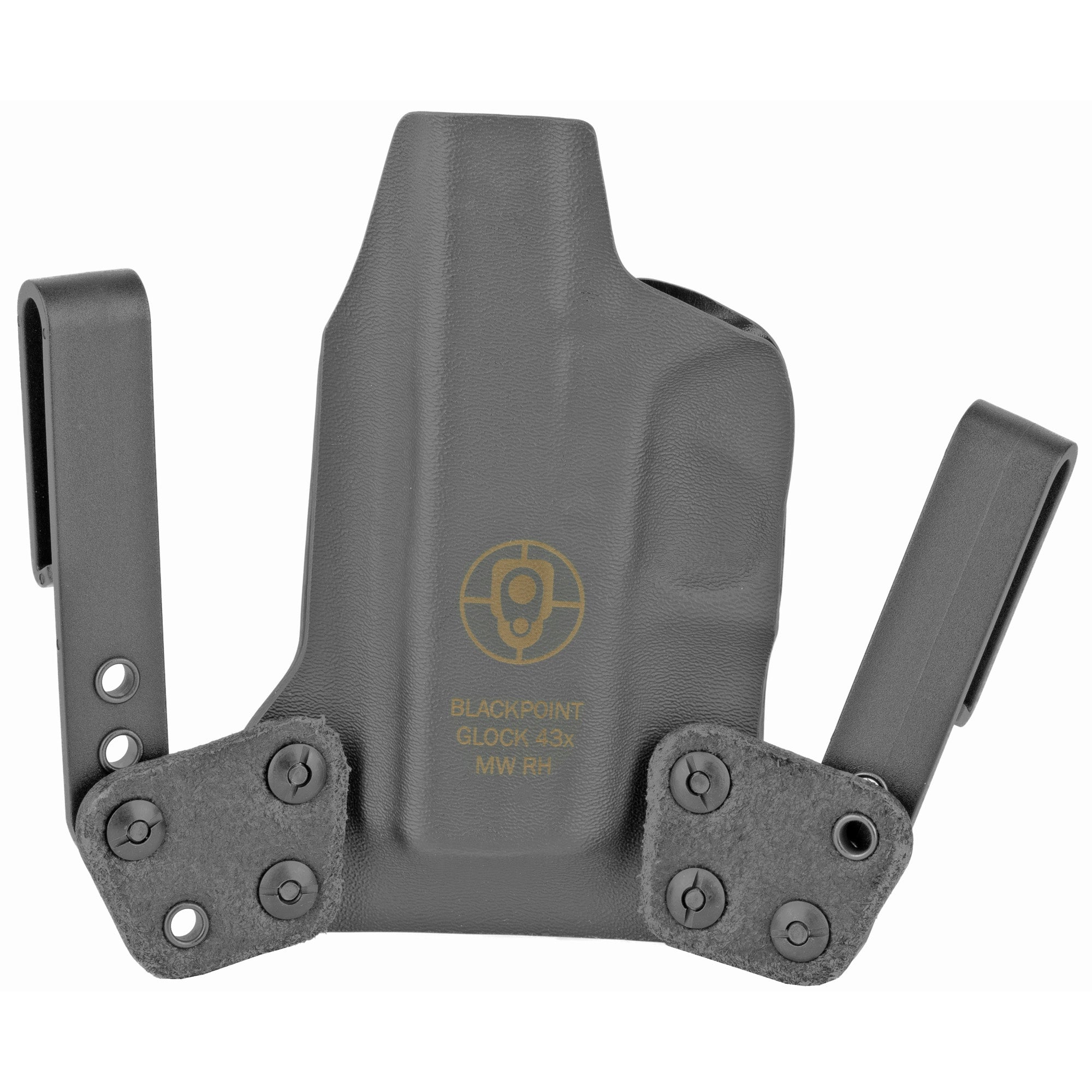 BlackPoint Tactical Mini Wing IWB Holster for Glock 43X, Right Hand, Black Kydex