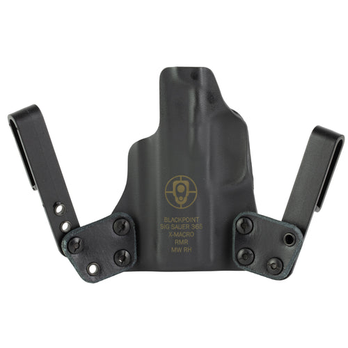 BlackPoint Tactical Mini Wing IWB Holster for SIG 365 XMACRO – Concealed Carry, Right Hand, Black Leather and Kydex