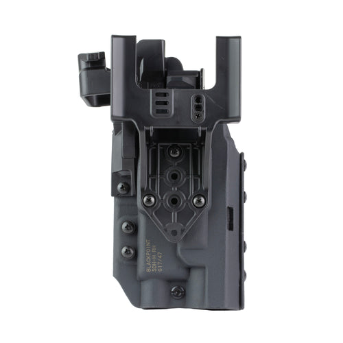 BlackPoint Tactical Slick Duty Light Holster with Hood for Glock 17 - Right Hand Kydex Outside Waistband Carry