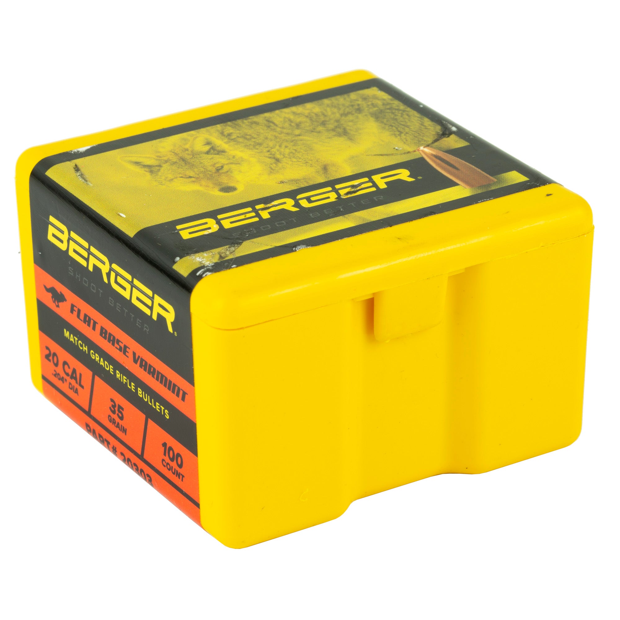 Berger Bullets .204 Caliber 35 Grain Varmint Flat Base Box of 100