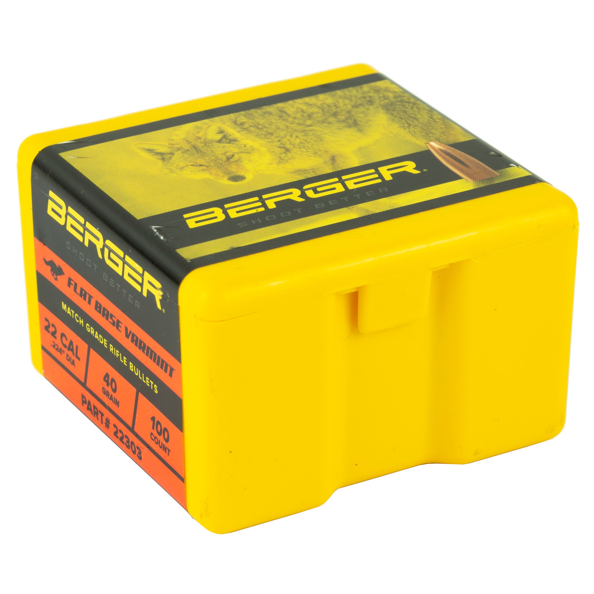 Berger Bullets .224 40 Grain Varmint Flat Base Bullet – 100 Count