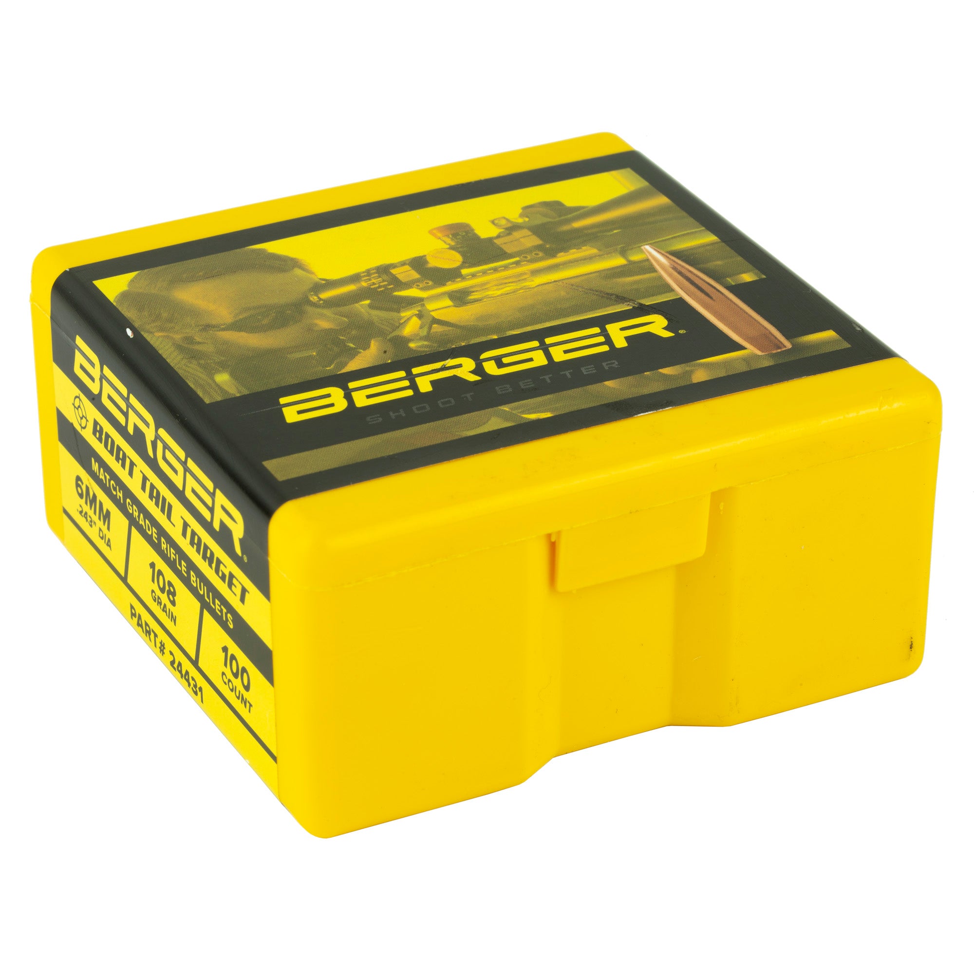 Berger Bullets .243 108 Grain Boat Tail Target Bullet - Precision Match Grade Ammunition