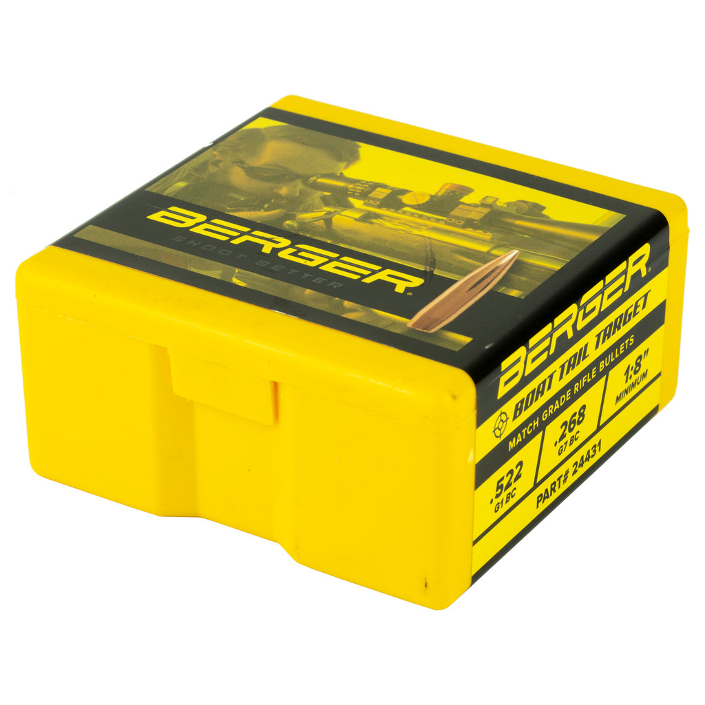 Berger Bullets .243 108 Grain Boat Tail Target Bullet - Precision Match Grade Ammunition