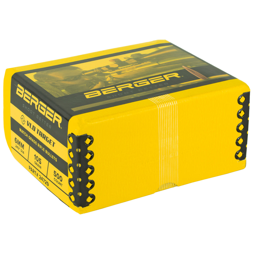 Berger Bullets .243/6mm 105 Grain VLD Target Bullets (500 Count)