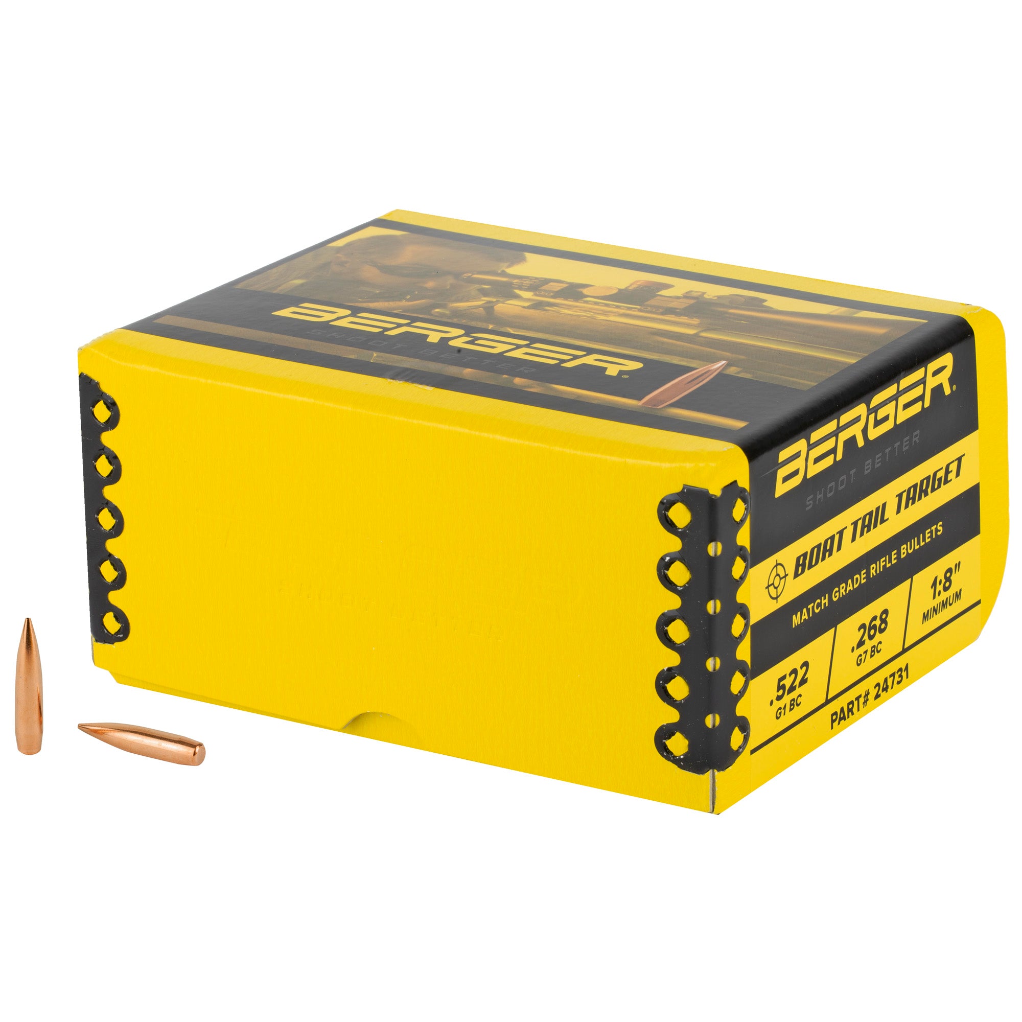 Berger Bullets .243/6mm 108 Grain Boat Tail Target Bullets - 500 Count