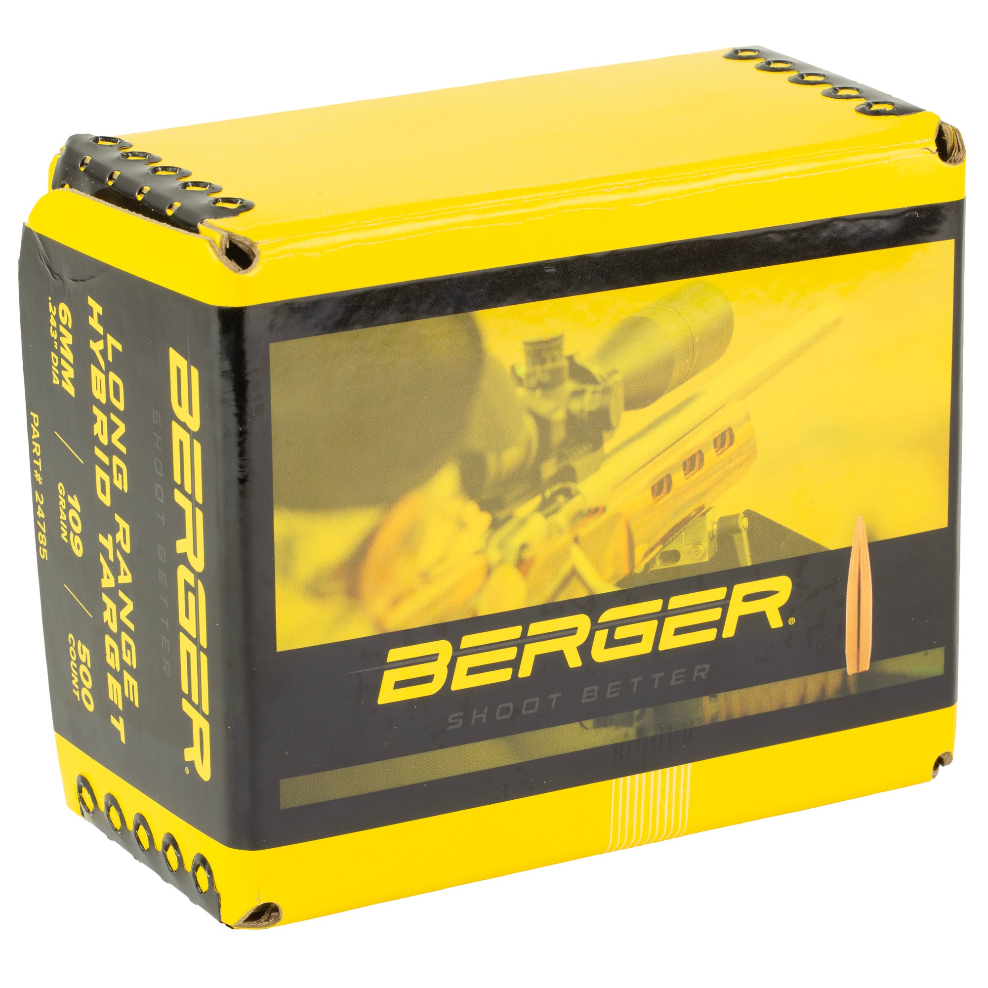 Berger Bullets .243/6mm 109 Grain Long Range Hybrid Target – Precision Rifle Bullet for Long-Range Shooting
