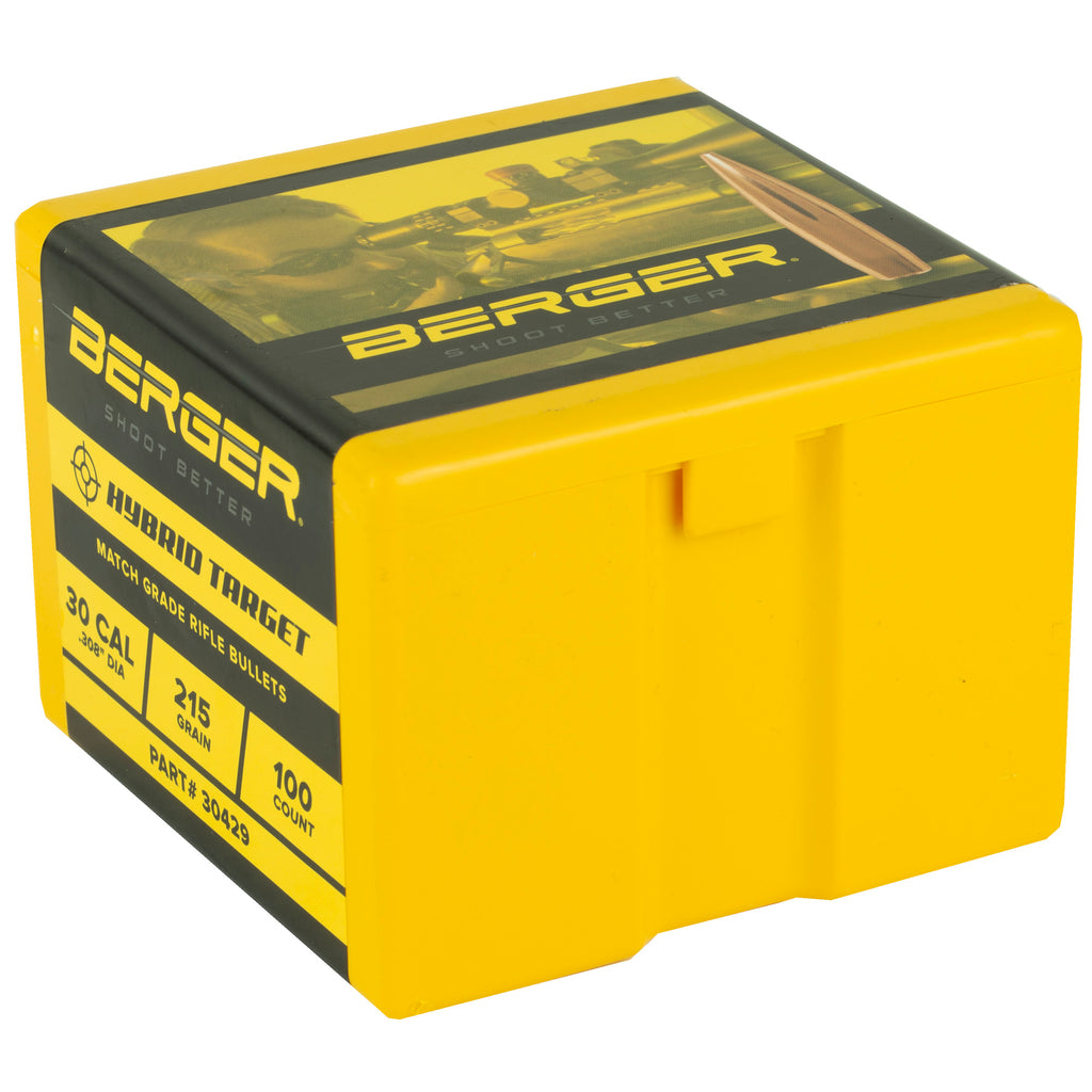 Berger Bullets .30 Caliber 215 Grain Hybrid Target Bullets - 100 Count