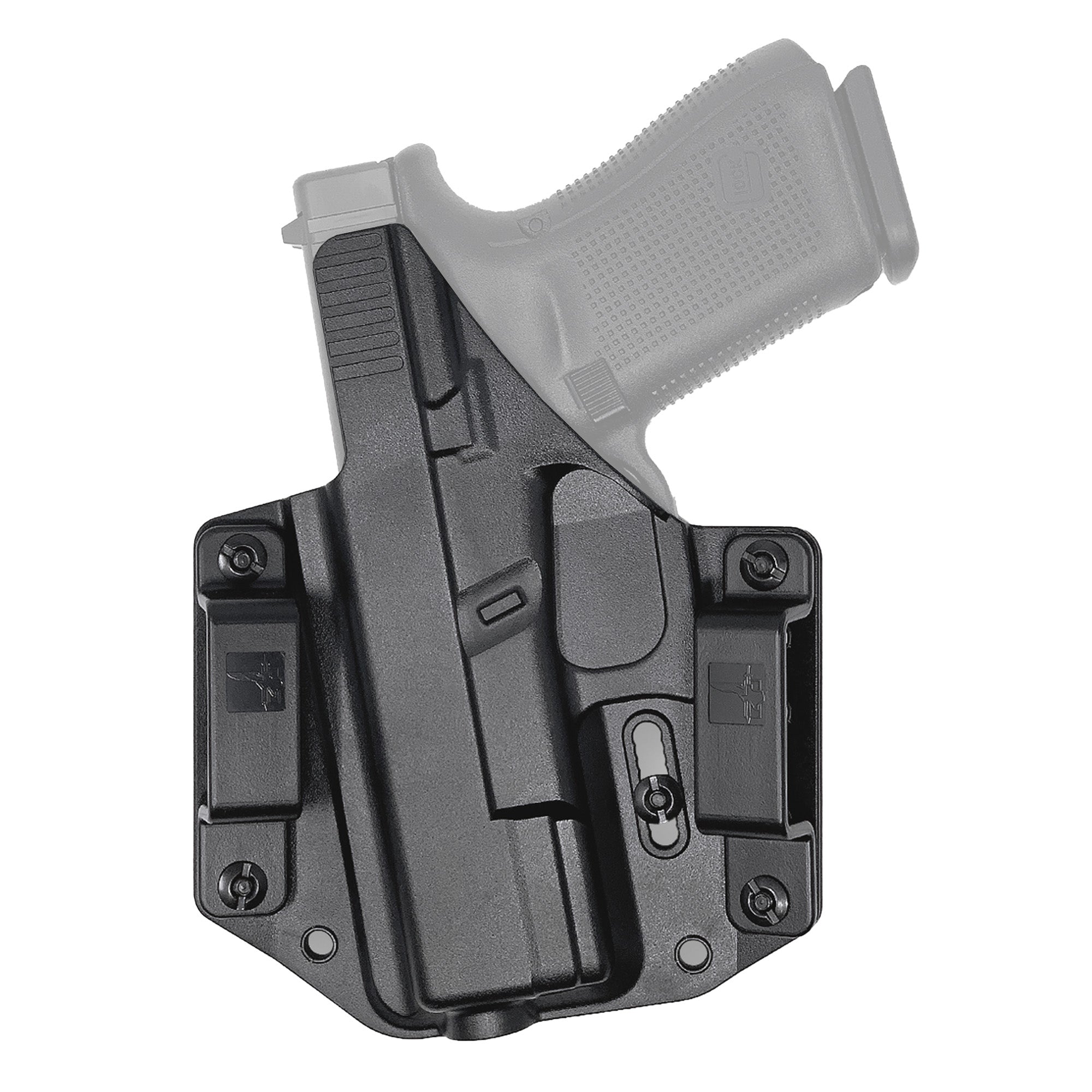 Bravo Concealment BCA Outside Waistband Holster for Glock 19 - Right Hand, Black Polymer