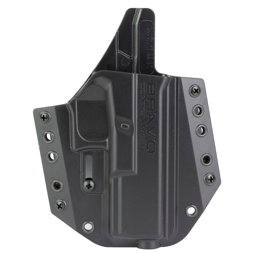 Bravo Concealment BCA Outside Waistband Holster for Glock 17 - Right Hand, Black Polymer