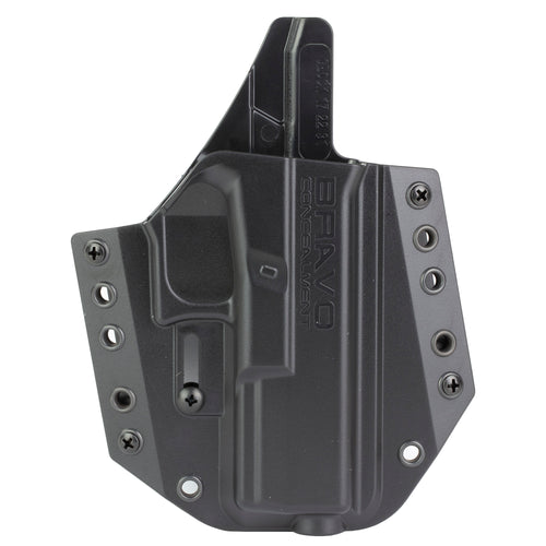 Bravo Concealment BCA Outside Waistband Holster for Glock 17 - Right Hand, Black Polymer