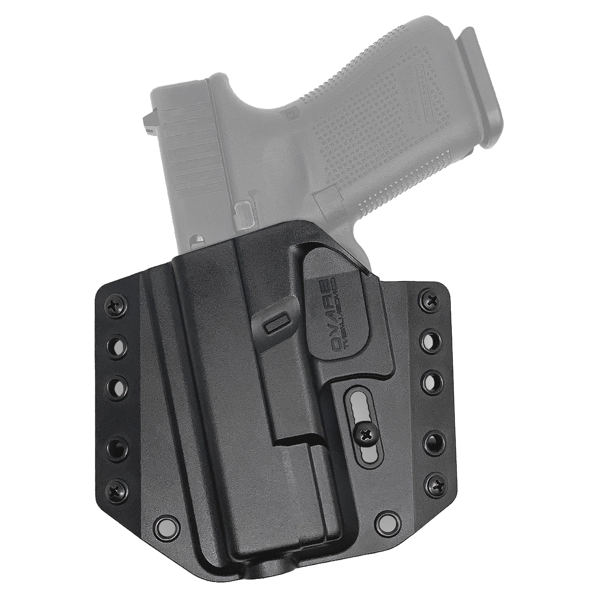 Bravo Concealment BCA Outside Waistband Holster for Glock 19 - Left Hand, Black Polymer
