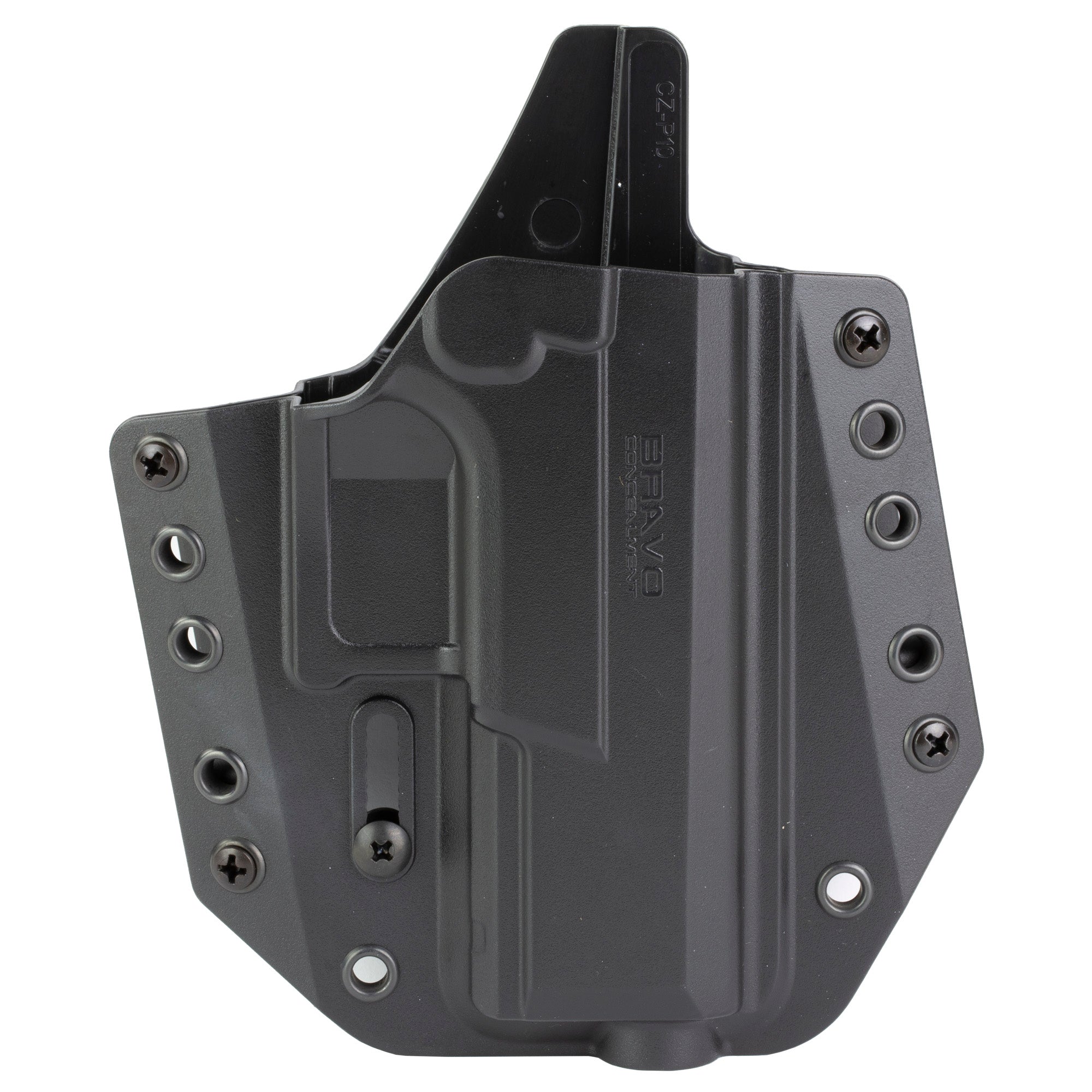 Bravo Concealment BCA Outside Waistband Holster for CZ P10C – Right Hand, Black Polymer