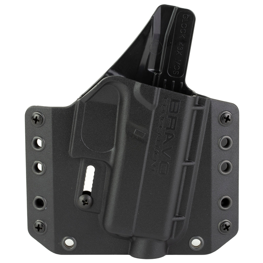 Bravo Concealment BCA Outside Waistband Holster for Glock 43/43X MOS, Right Hand, Black Polymer