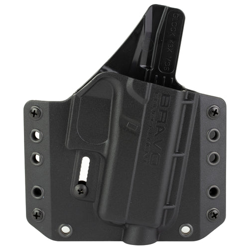 Bravo Concealment BCA Outside Waistband Holster for Glock 43/43X MOS, Right Hand, Black Polymer