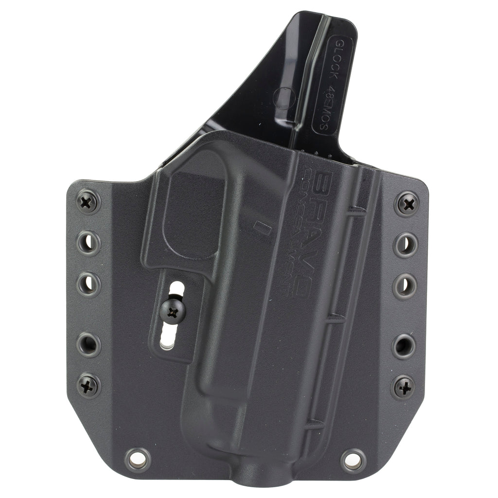 Bravo Concealment BCA Outside Waistband Holster for Glock 48 MOS - Right Hand, Black Polymer