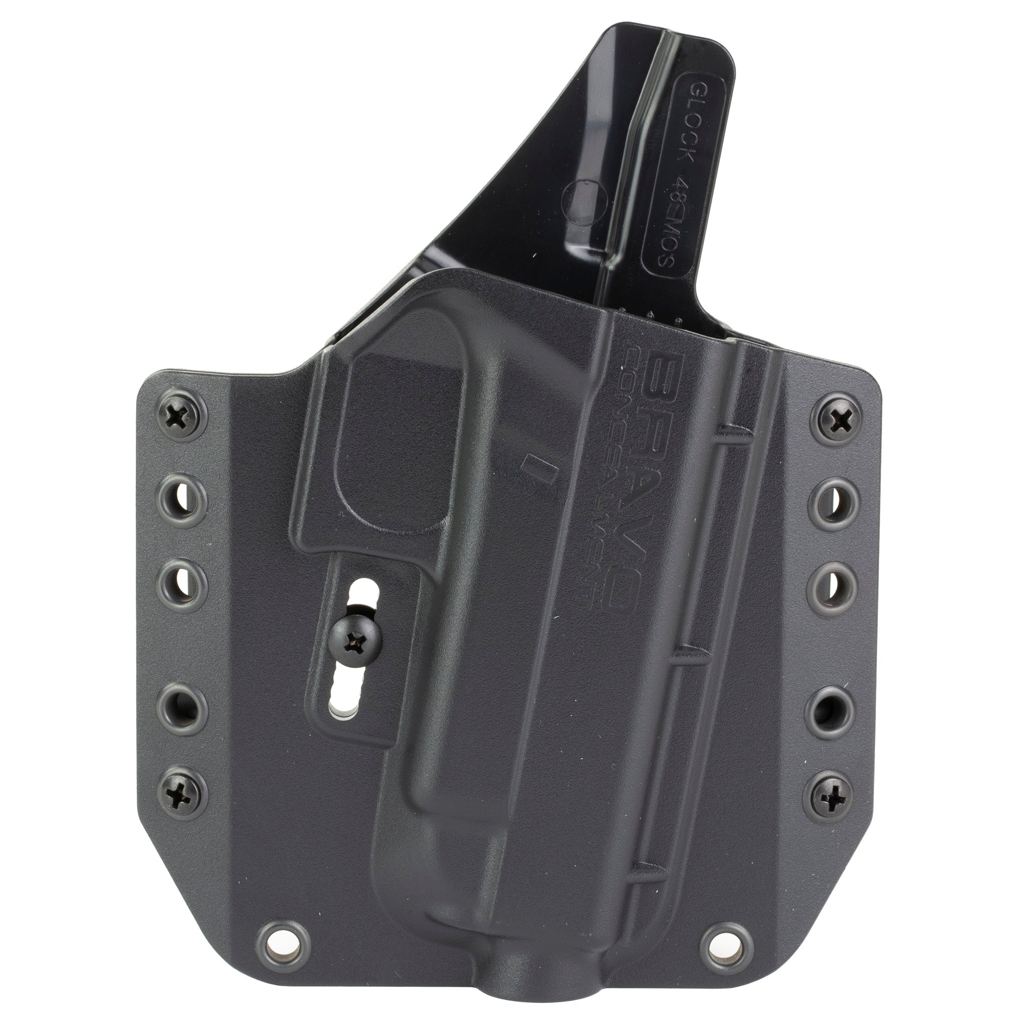 Bravo Concealment BCA Outside Waistband Holster for Glock 48 MOS - Right Hand, Black Polymer