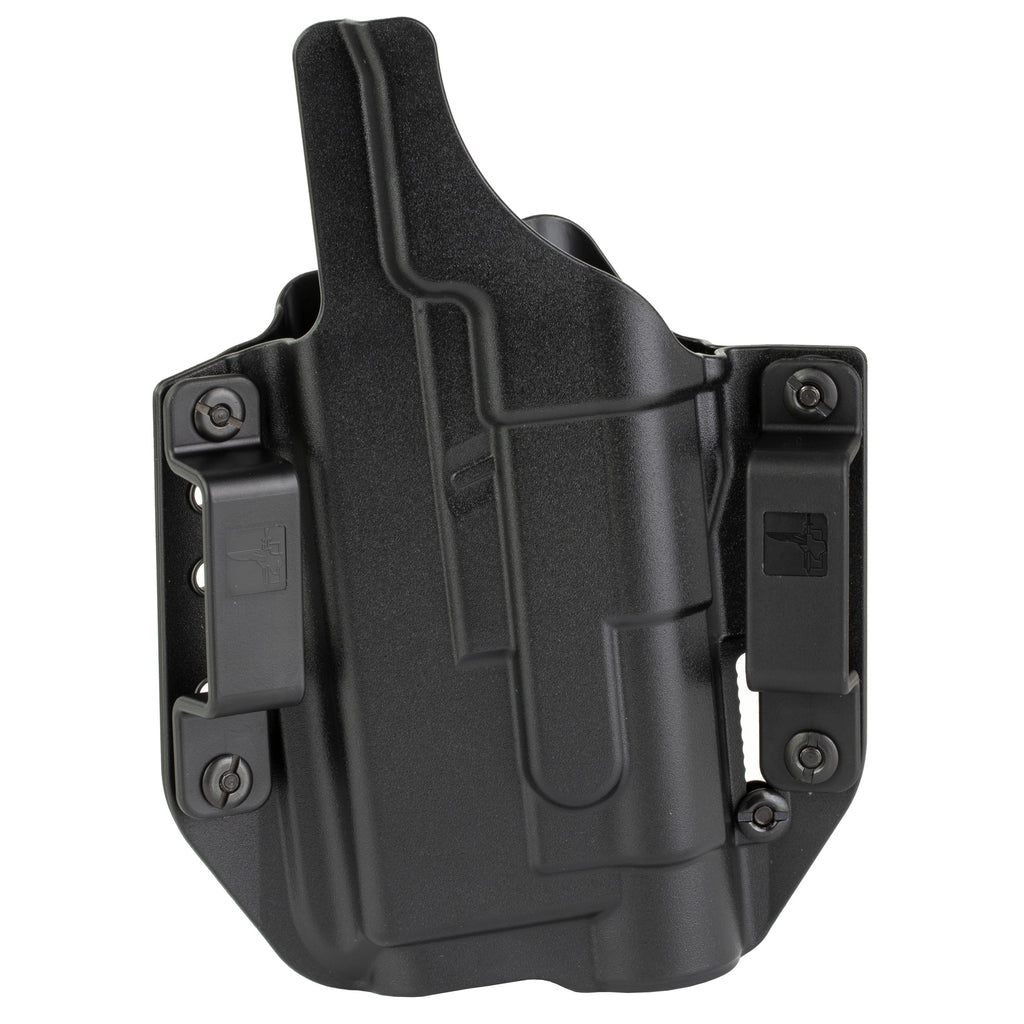 Bravo Concealment BCA-LB Outside Waistband Holster for Glock 17/19 with Light, Right Hand, Black Polymer