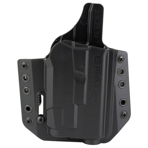 Bravo Concealment BCA-LB Outside Waistband Holster for Glock 19 with Light, Right Hand - Black Polymer