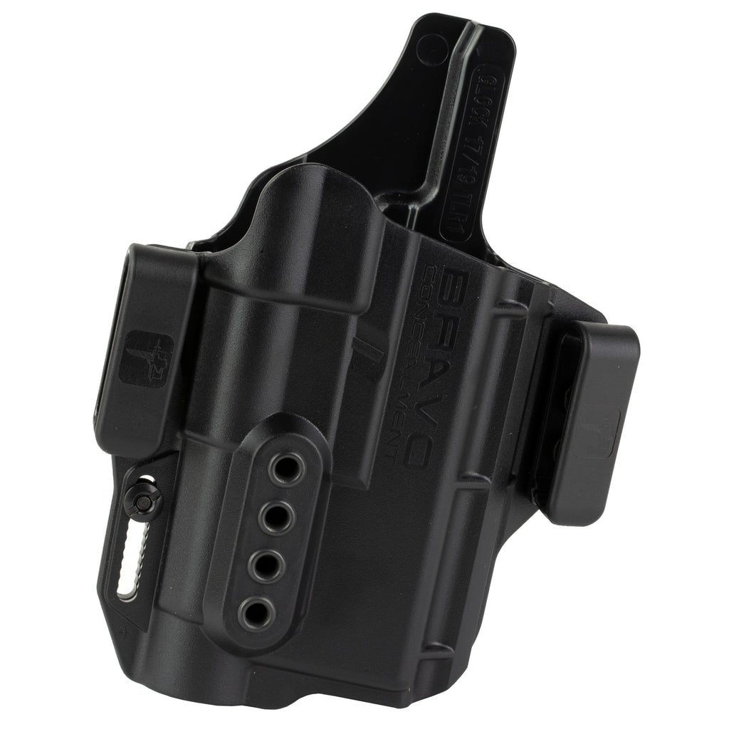 Bravo Concealment Torsion Light Bearing IWB Holster for Glock 19 with TLR1 – Right Hand Black Polymer