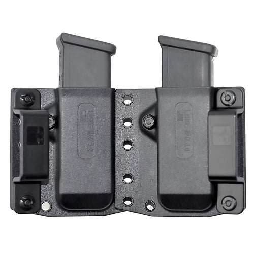 Bravo Concealment BRVBC60-2002M Double Magazine Pouch for G43X and P365, Black Polymer