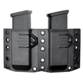 Bravo Concealment BC60-2003 Double Magazine Pouch for Glock 19 and SIG P320, Black Polymer