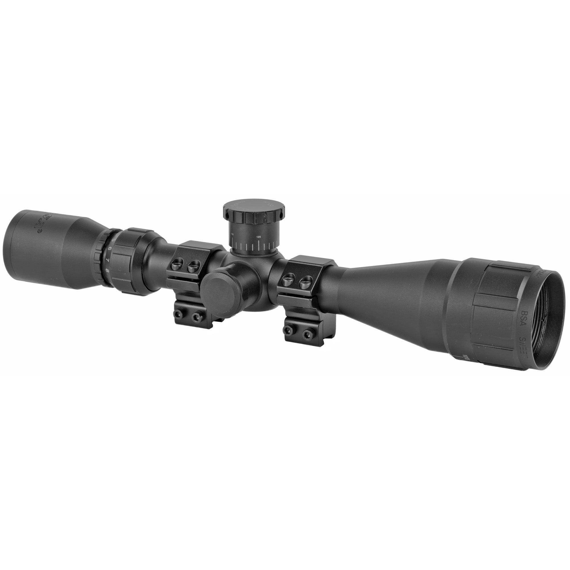 BSA Optics Sweet 22 4-12x40 Rifle Scope with Ballistically Calibrated Turrets and Adjustable Objective