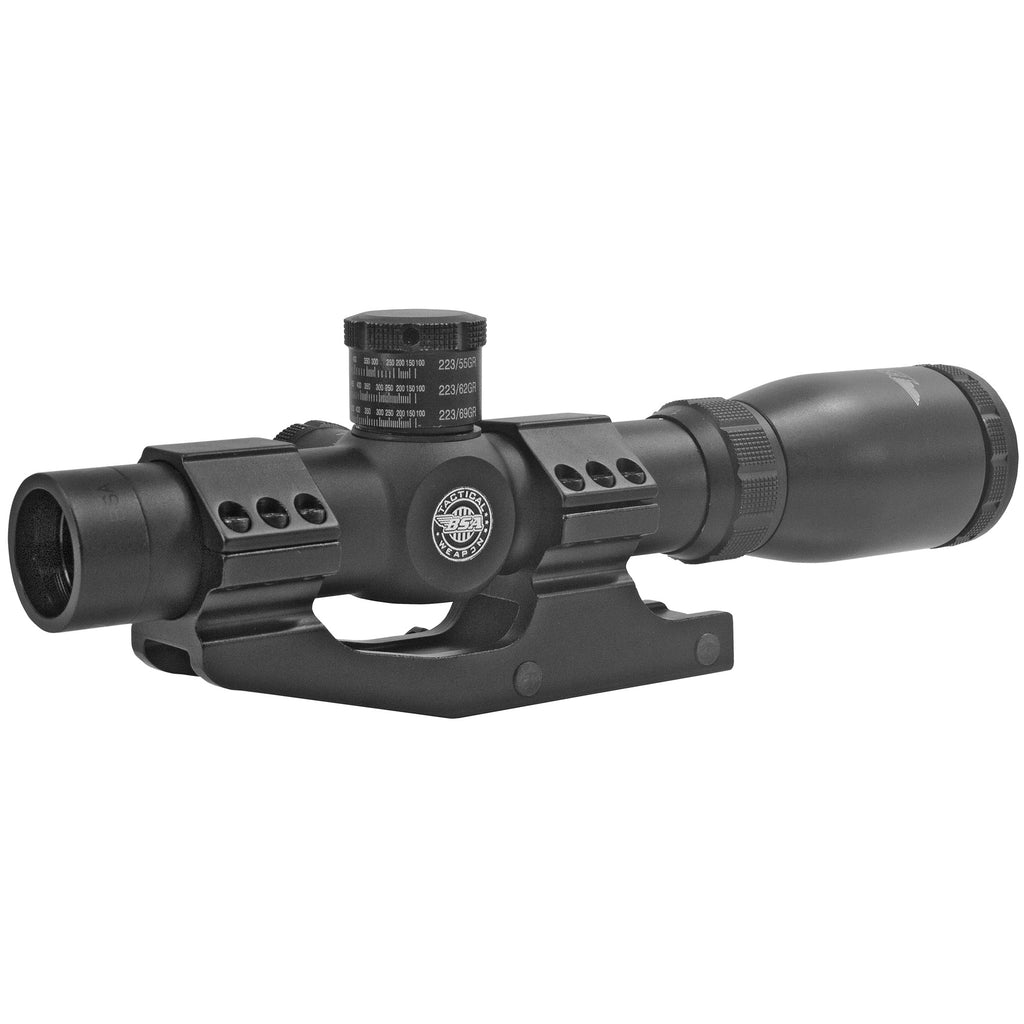 BSA Optics Tactical Weapon 1-4x24mm Mil-Dot Low Power Variable Optic Rifle Scope