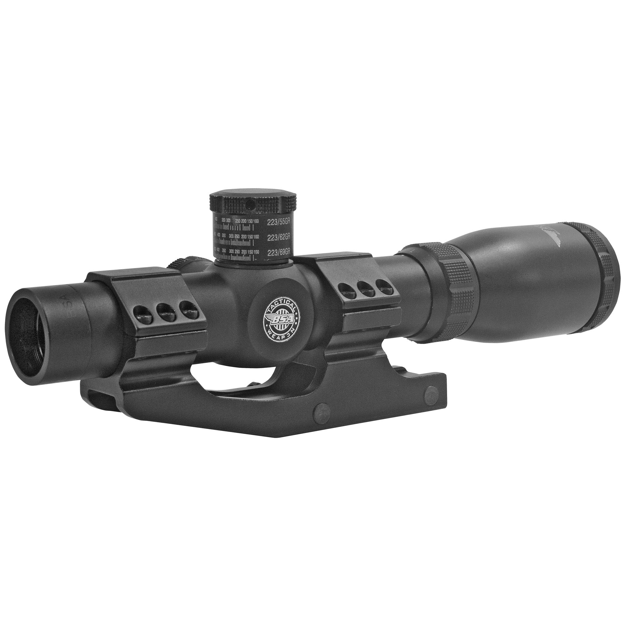 BSA Optics Tactical Weapon 1-4x24mm Mil-Dot Low Power Variable Optic Rifle Scope