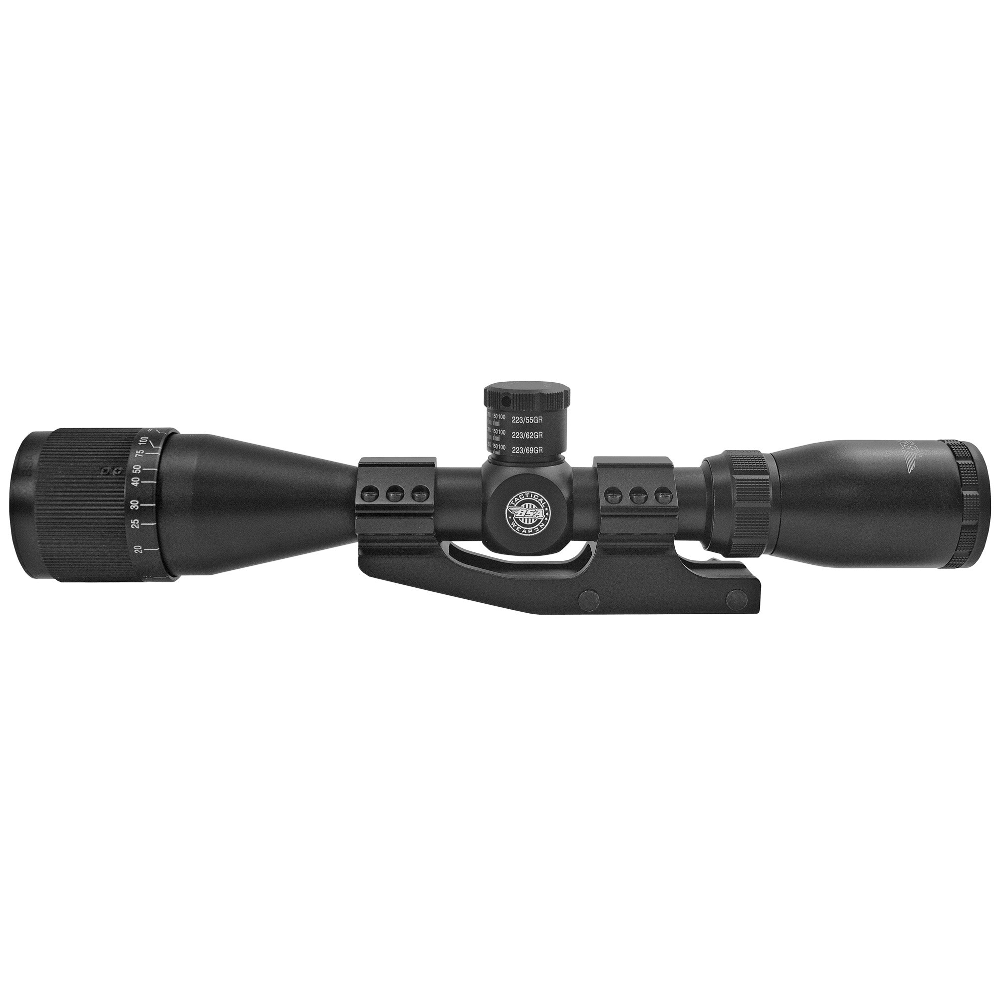 BSA Optics Tactical Weapon Series 3-12x40 Mil-Dot Rifle Scope - Black