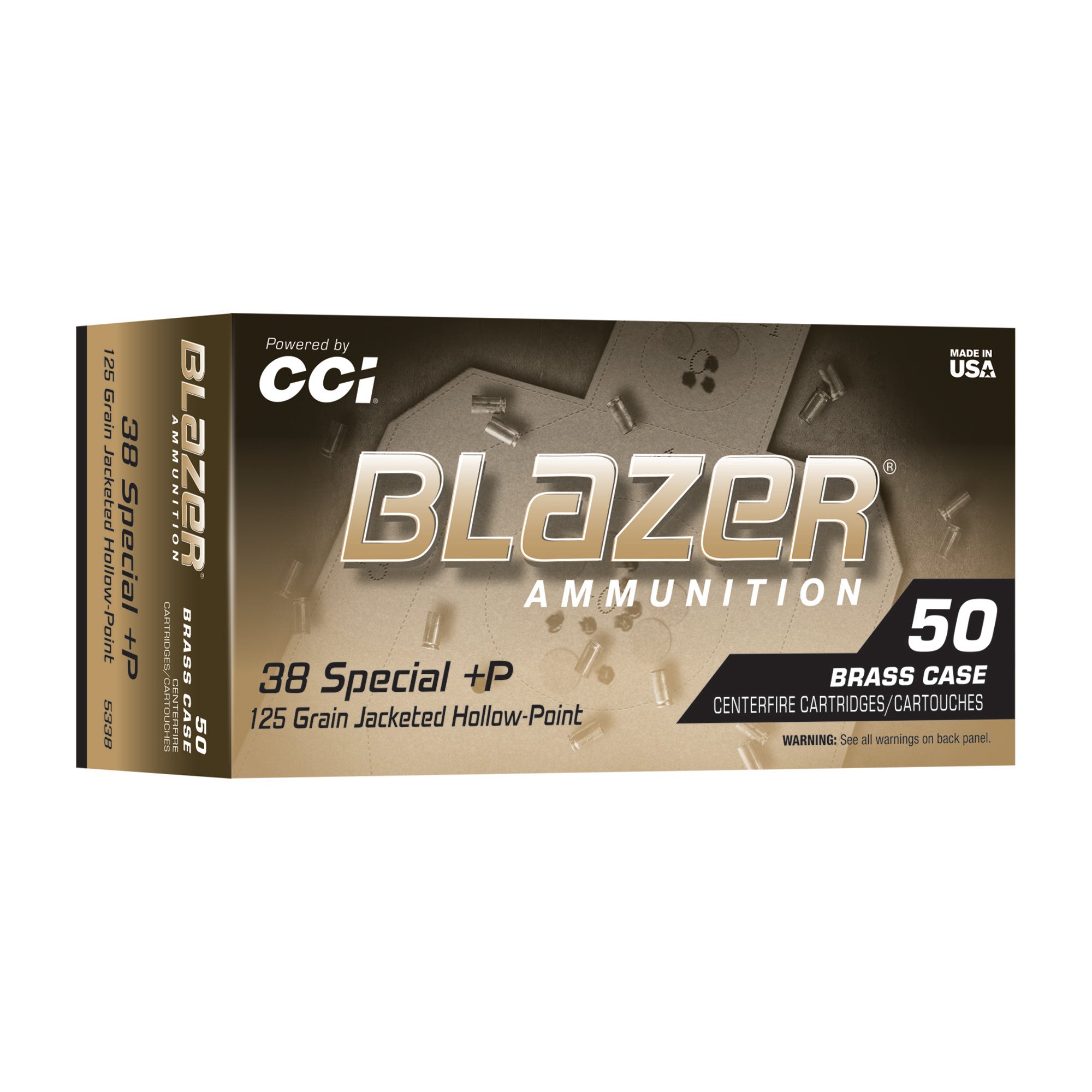 CCI Ammunition Blazer .38 Special +P 125 Grain Hollow Point Ammunition (50 Rounds per Box)