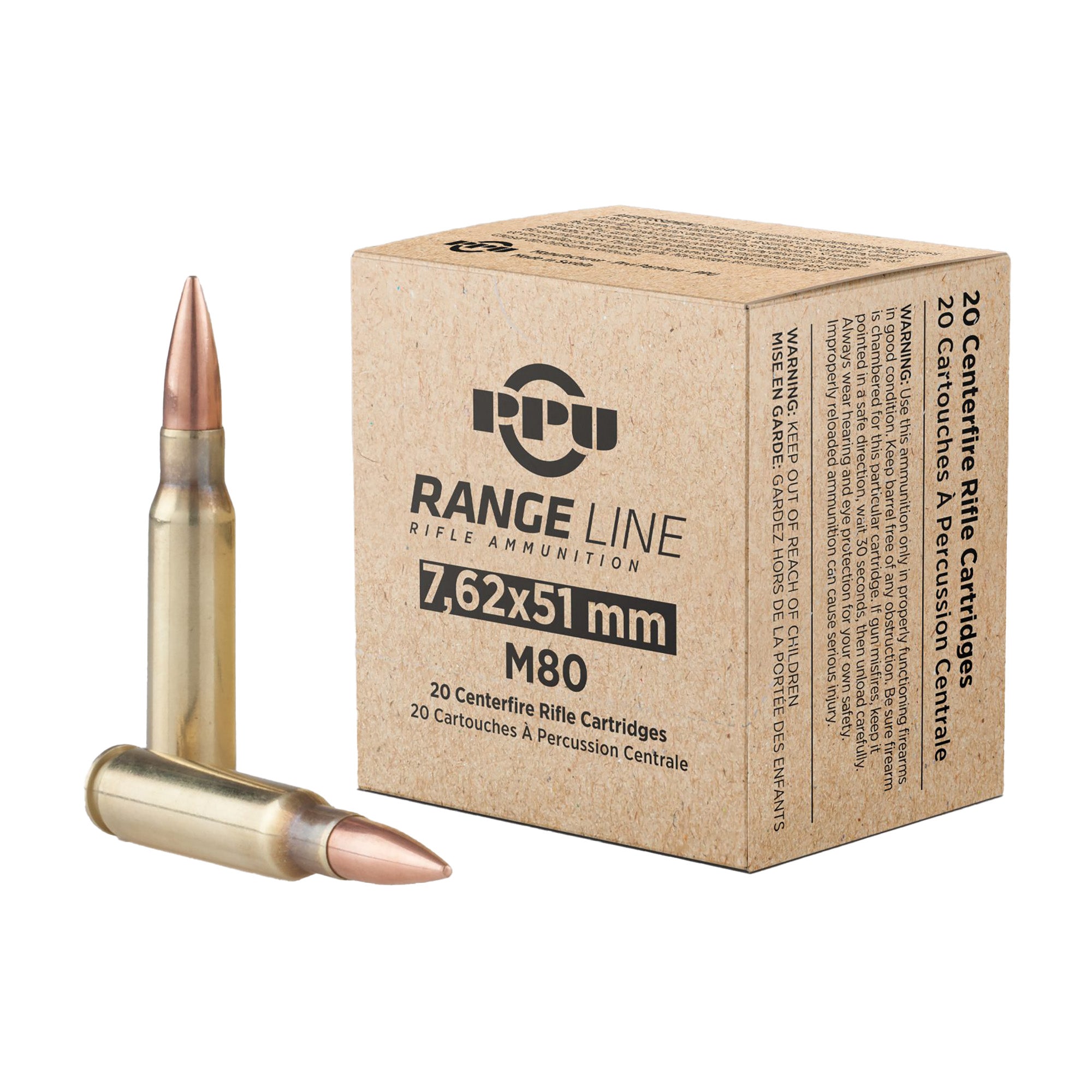 Prvi Partizan 7.62x51 NATO 145-Grain FMJ Boat Tail Ammunition - Range Line Series