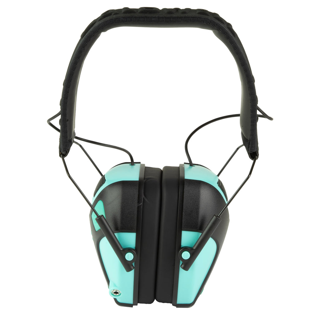 Caldwell E-Max Pro Electronic Earmuff in Aqua – Professional Hearing Protection for Shooting and Hunting