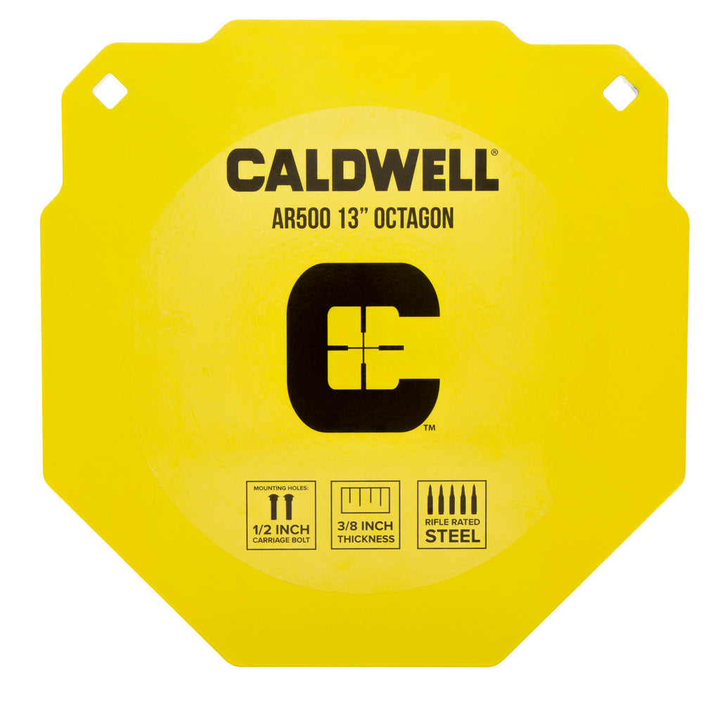Caldwell AR500 13-Inch Octagon Shooting Target - Durable Steel for Practice and Competition
