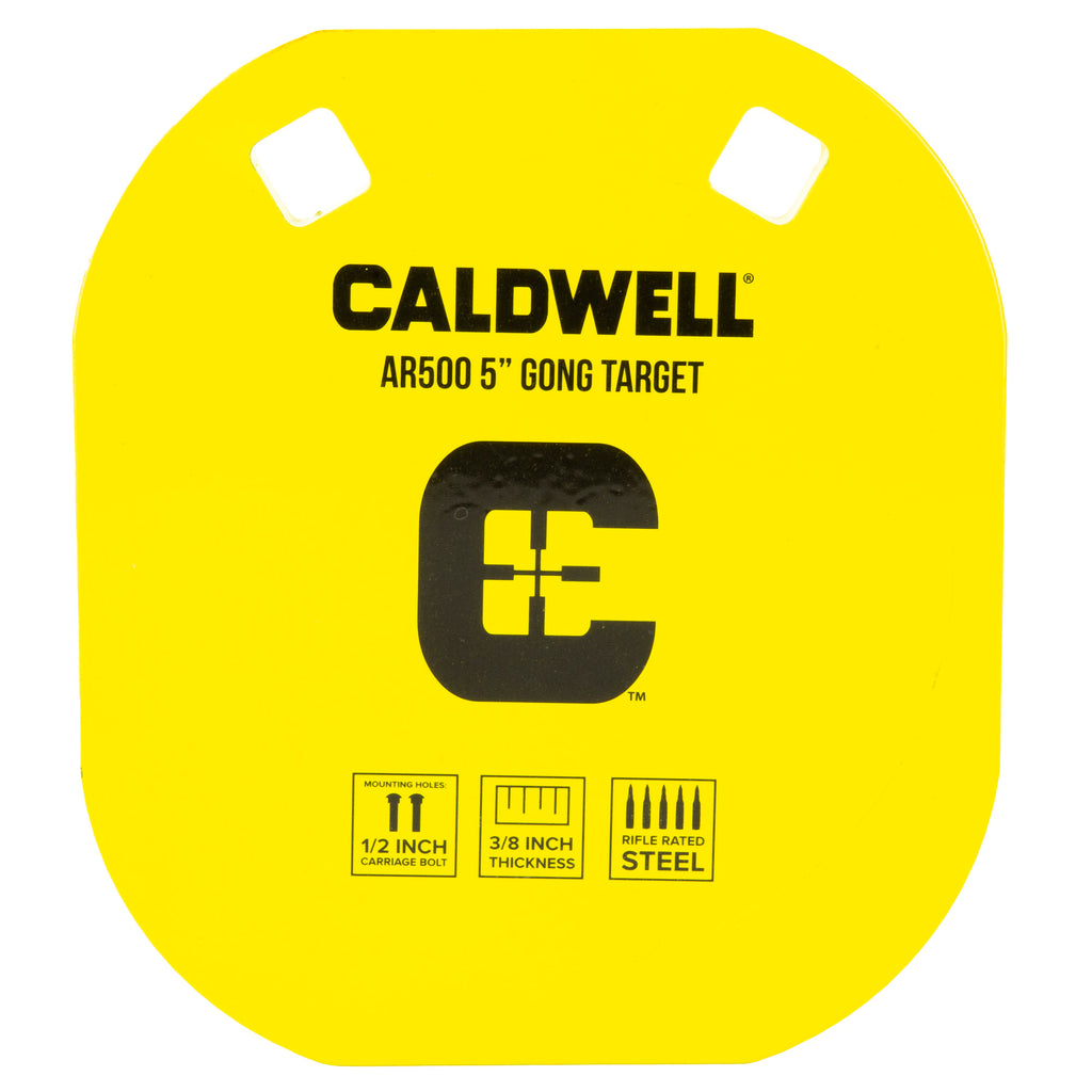 Caldwell AR500 5-Inch Yellow Steel Target - Durable and Bright for Shooting Practice