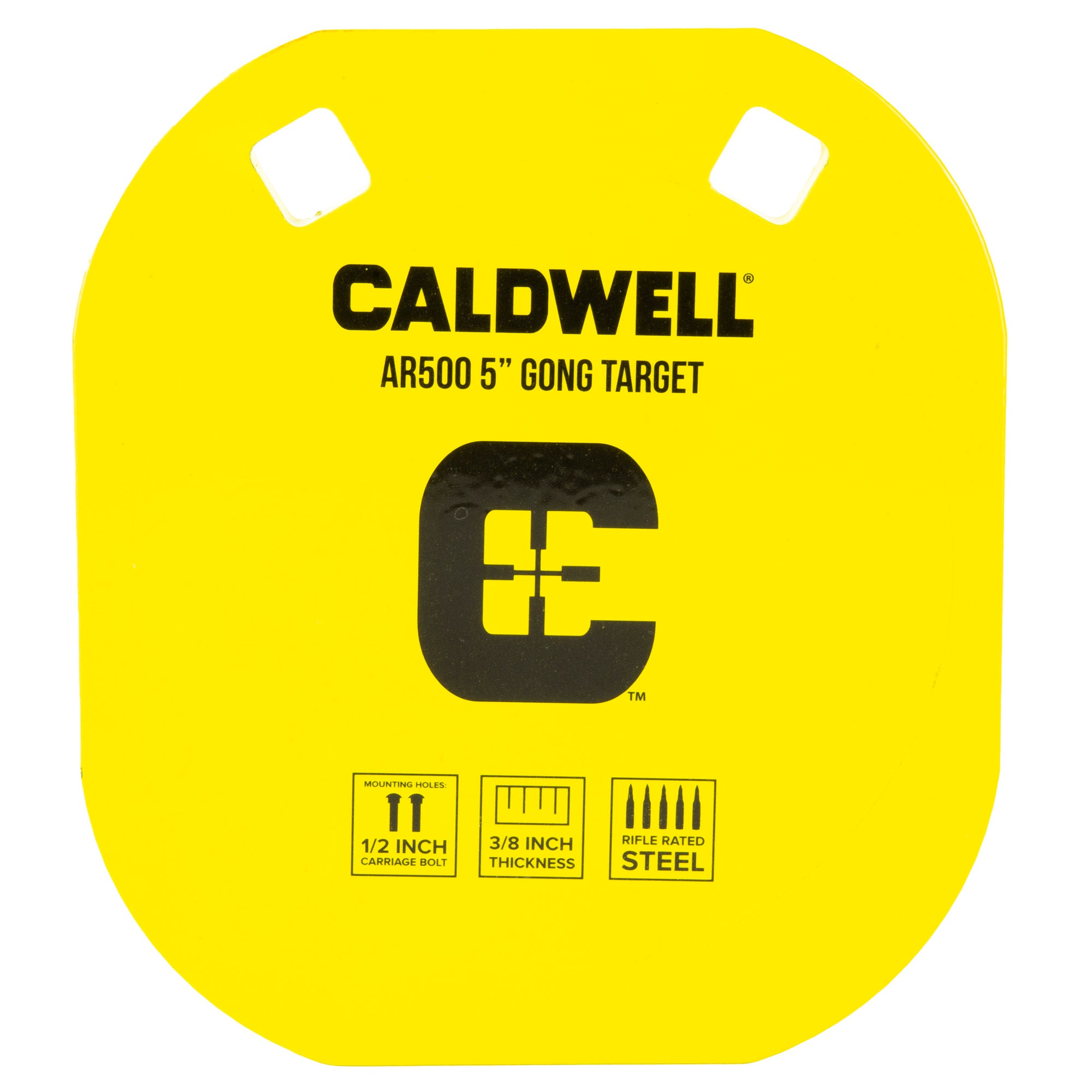 Caldwell AR500 5-Inch Yellow Steel Target - Durable and Bright for Shooting Practice