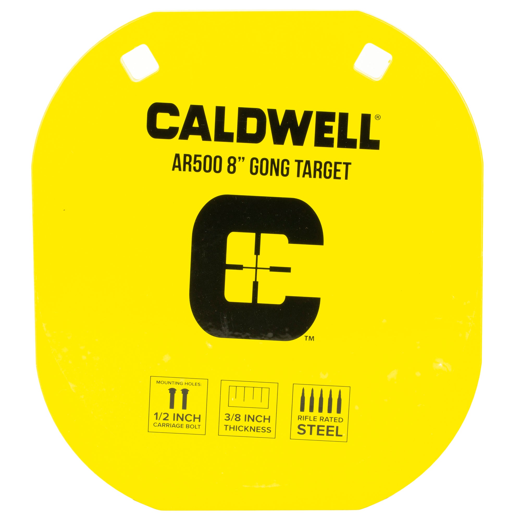 Caldwell AR500 8-Inch Yellow Steel Target - Durable for Shooting Range Practice