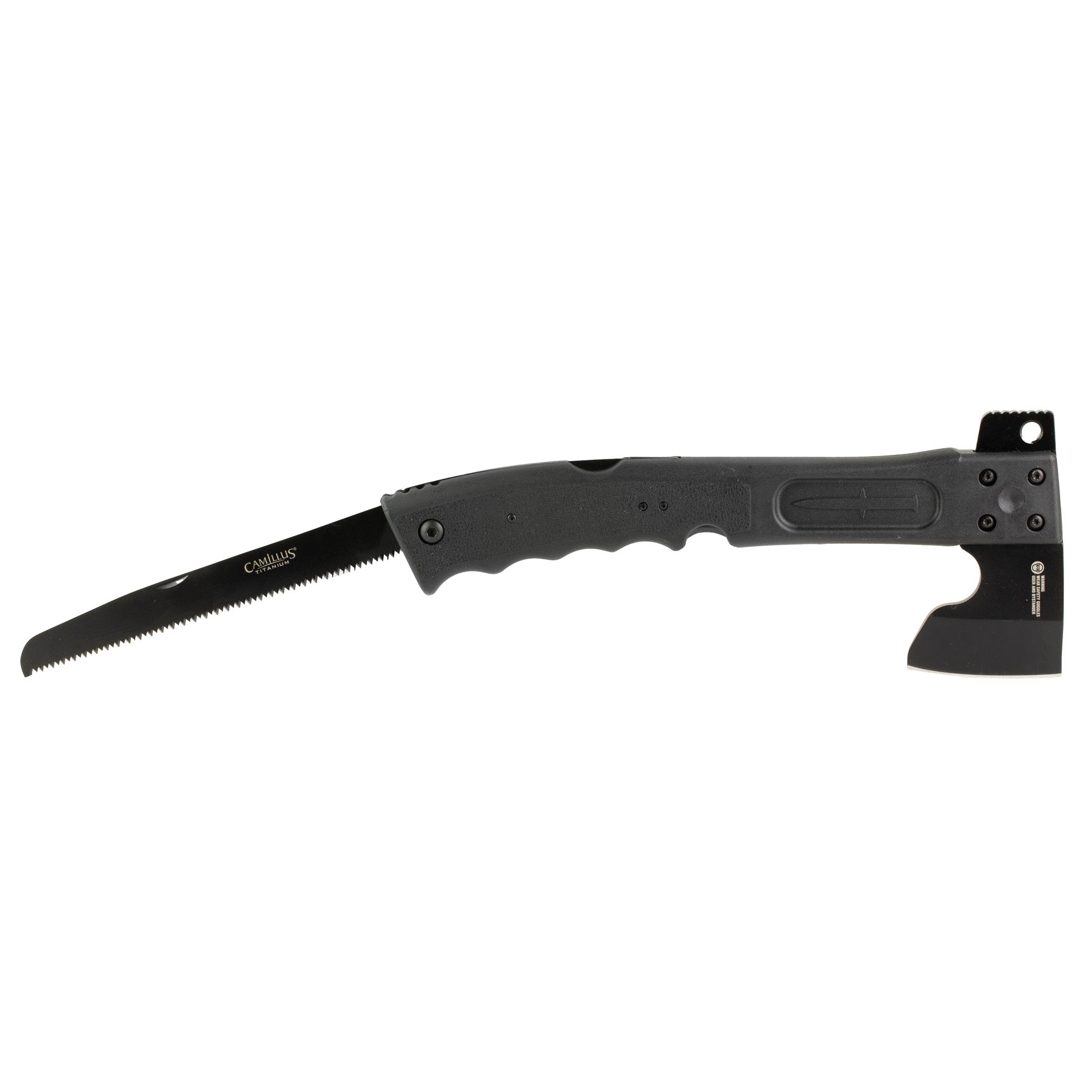 Camillus CAMTRAX 3-in-1 Hatchet, Lockback Saw, and Hammer with Sheath – 12 Inch Multi-Tool for Outdoor Use