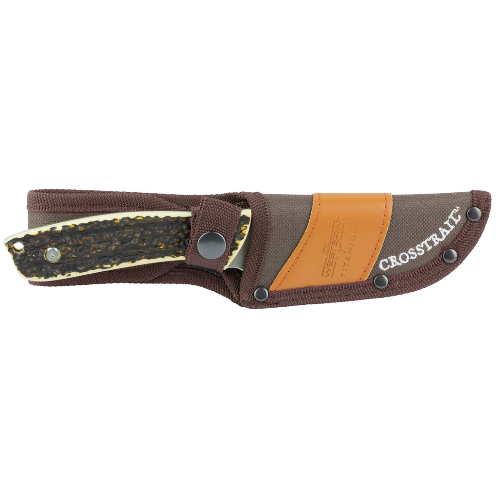 Camillus Western Crosstrail 4.25-Inch Fixed Blade Knife with Sheath