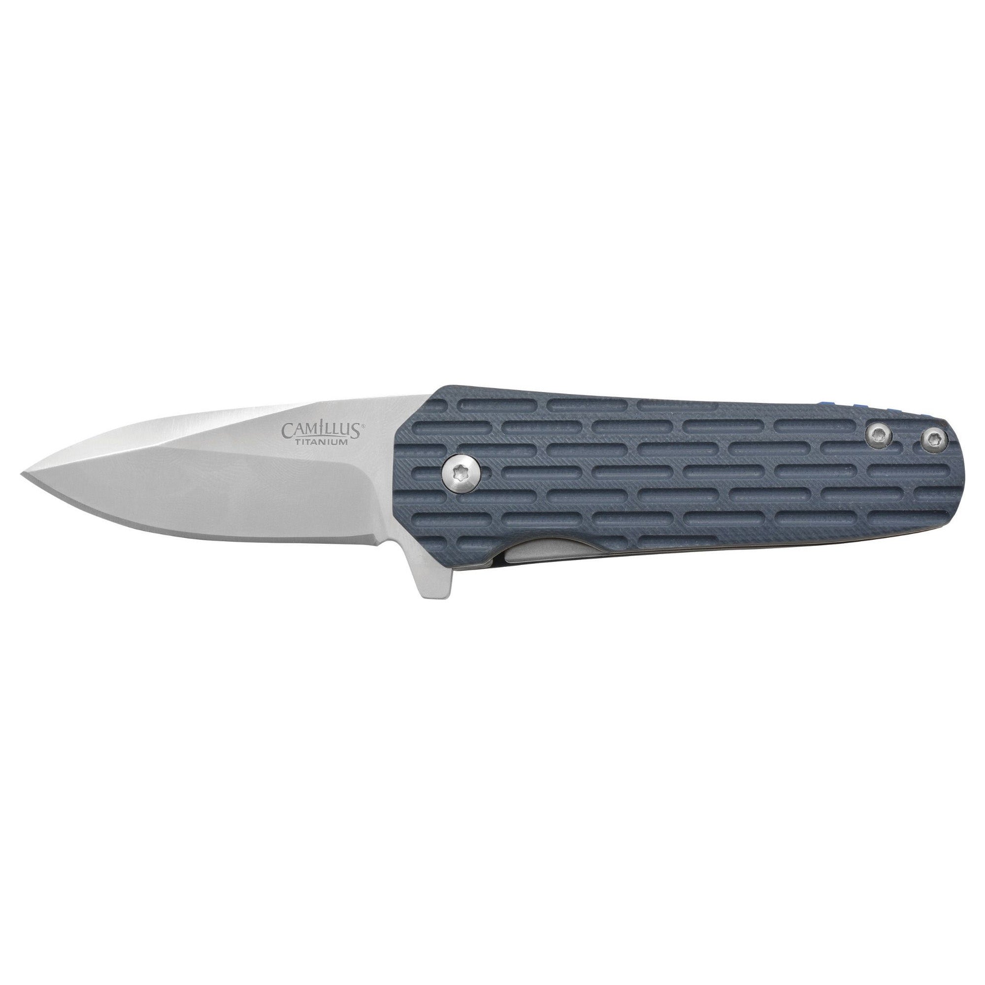 Camillus Wedge Folding Knife - 2.25-Inch Plain Edge Blade with Stainless Steel and G10 Handle