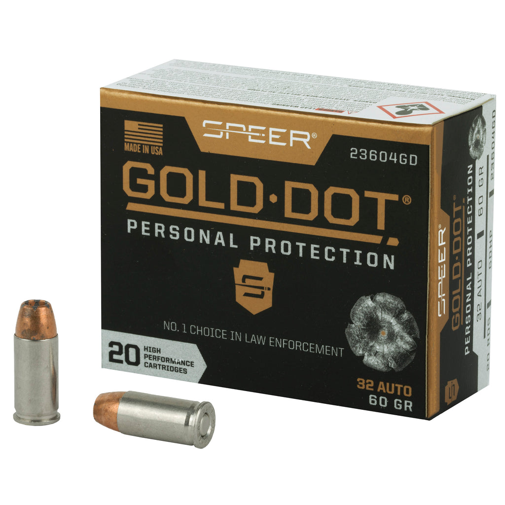 Speer Ammunition Gold Dot 32 ACP 60 Grain Hollow Point – Reliable Personal Defense