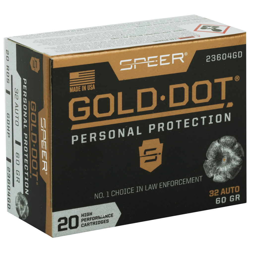 Speer Ammunition Gold Dot 32 ACP 60 Grain Hollow Point – Reliable Personal Defense