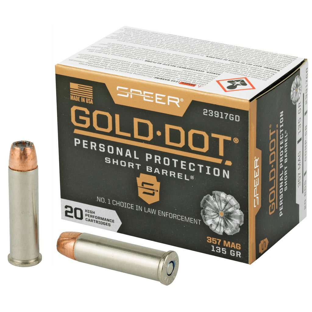 Speer Ammunition Gold Dot .357 Magnum 135-Grain Hollow Point (20 rounds per box, 200 per case)