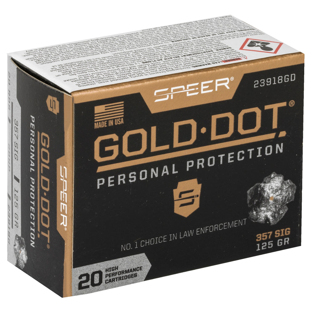 Speer Gold Dot .357 Sig 125-Grain Hollow Point Ammunition (20 rounds per box, 200 per case)