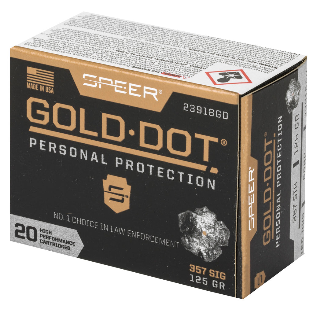 Speer Gold Dot .357 Sig 125-Grain Hollow Point Ammunition (20 rounds per box, 200 per case)