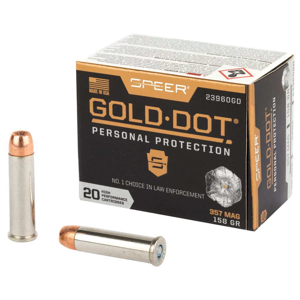 Speer Gold Dot 357 Magnum 158 Grain Hollow Point Ammunition - 20 Rounds per Box